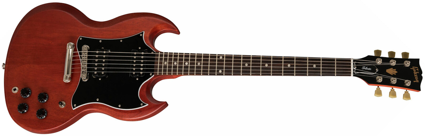 Gibson Sg Tribute Modern 2h Ht Rw - Vintage Cherry Satin - Retro-Rock-E-Gitarre - Main picture