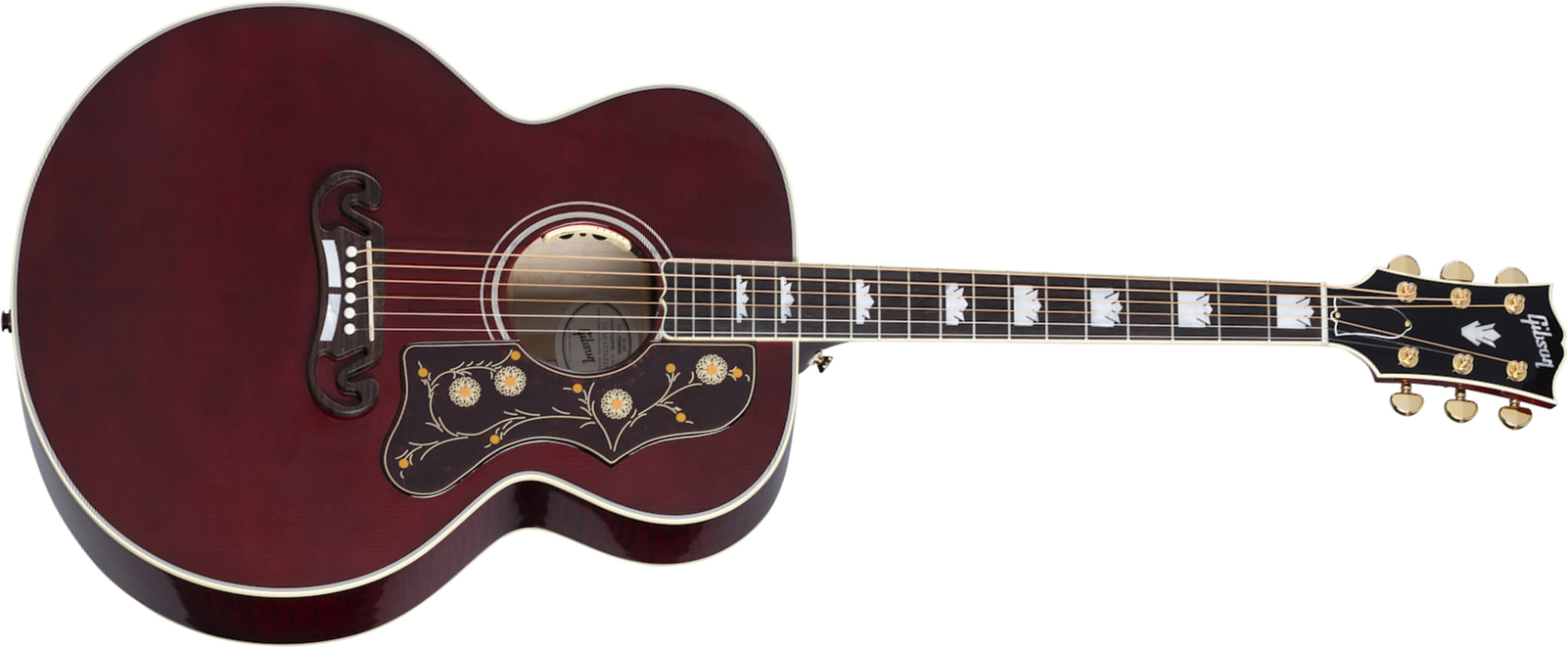 Gibson Sj-200 Standard Modern 2021 Super Jumbo Epicea Erable Rw - Wine Red - Elektroakustische Gitarre - Main picture