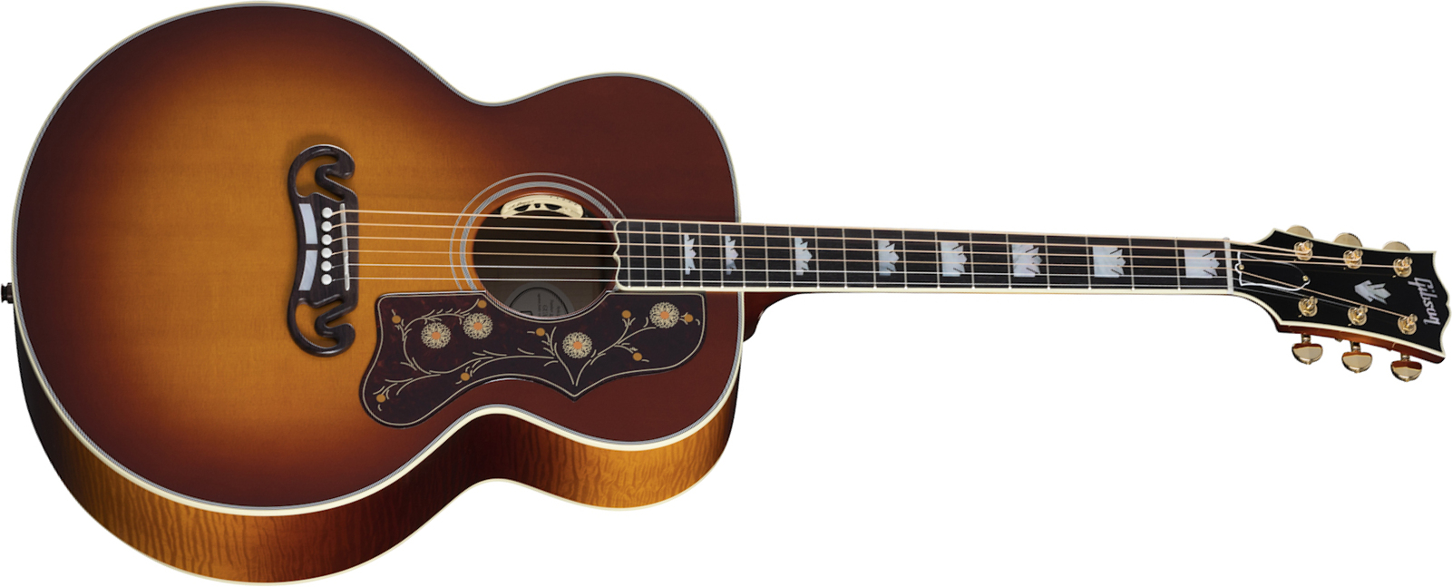 Gibson Sj-200 Standard Modern 2021 Super Jumbo Epicea Erable Rw - Automn Burst - Elektroakustische Gitarre - Main picture