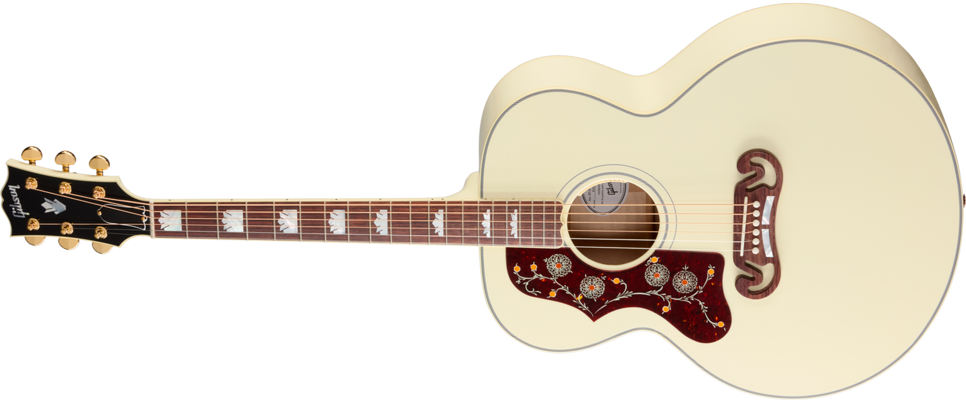 Gibson Sj200 Standard (baggs Hifi Dna) Jumbo Epicea Erable Rw - Classic White - Folk-Gitarre - Main picture