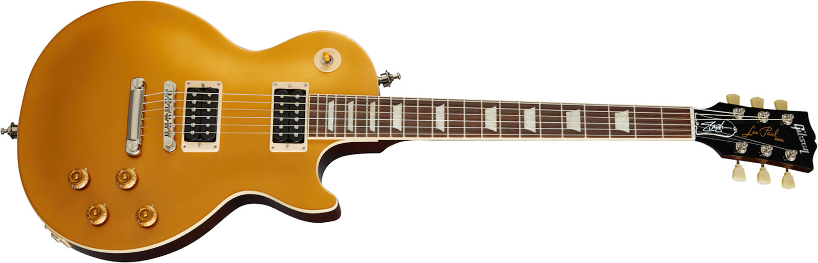 Gibson Slash Les Paul Standard Goldtop Victoria Signature 2h Ht Rw - Gold - Single-Cut-E-Gitarre - Main picture