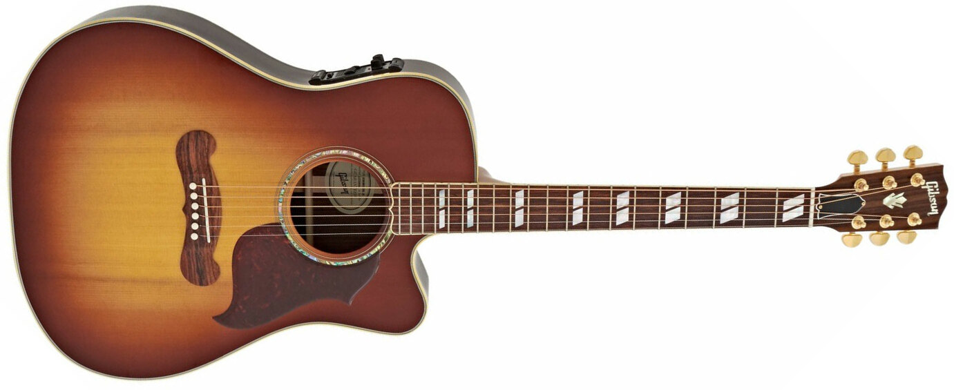 Gibson Songwriter Cutaway 2019 Dreadnought Epicea Palissandre Rw - Rosewood Burst - Elektroakustische Gitarre - Main picture