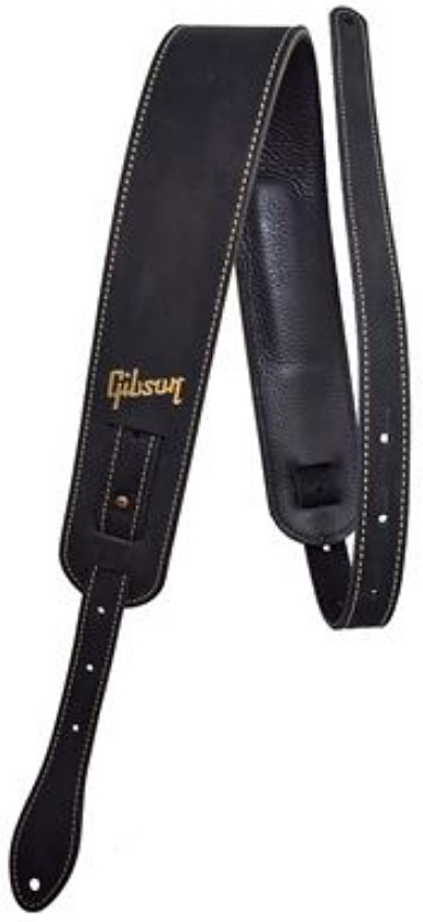 Gibson The Nubuck Guitar Strap Cuir 2.5inc Black - Gitarrengurt - Main picture