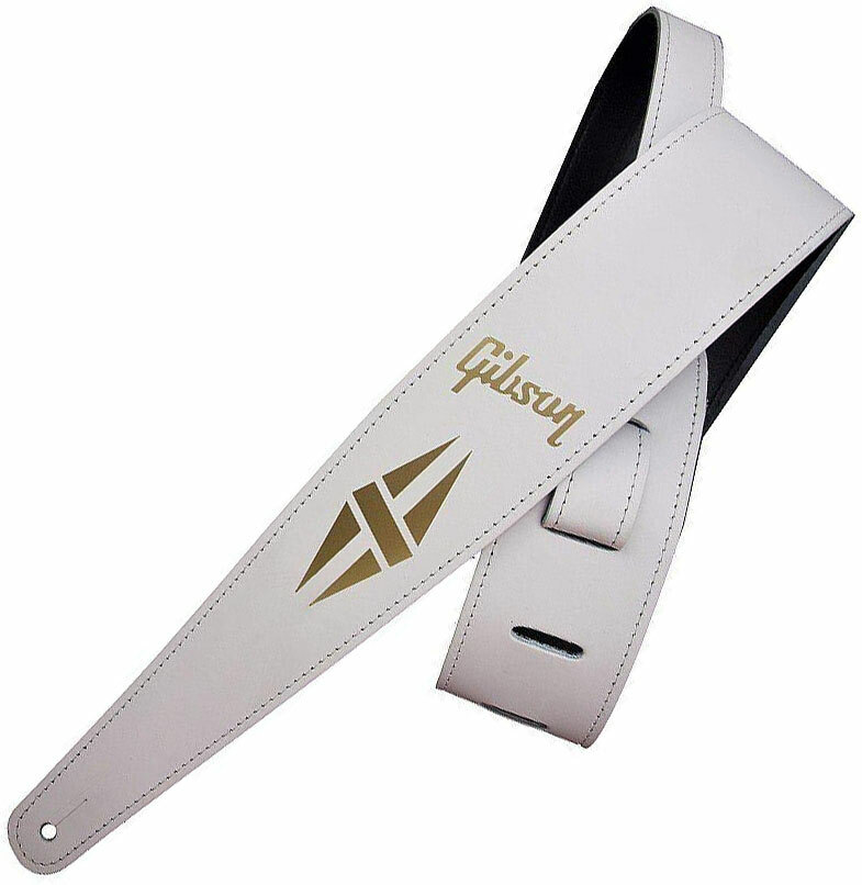 Gibson The Split-diamond Guitar Strap Cuir 2.5inc White - Gitarrengurt - Main picture