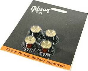 Gibson Top Hat Knobs With Inserts 4-pack Black Gold - Knöpfe - Main picture