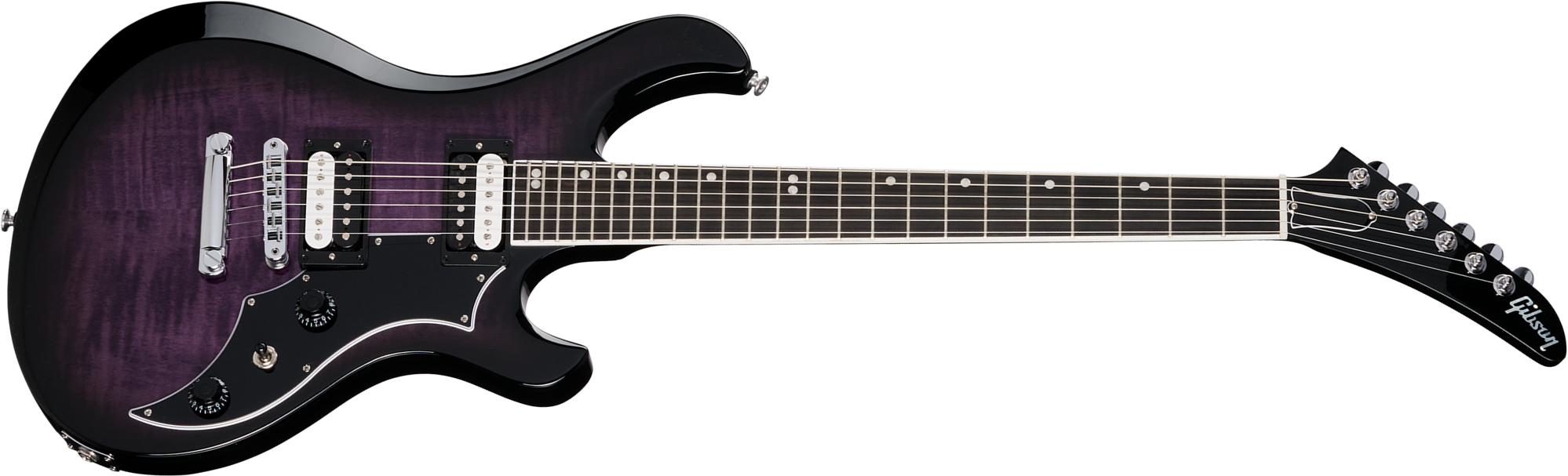 Gibson Victory Figured Top Usa 2h Ht Eb - Dark Purple Burst - Double Cut E-Gitarre - Main picture