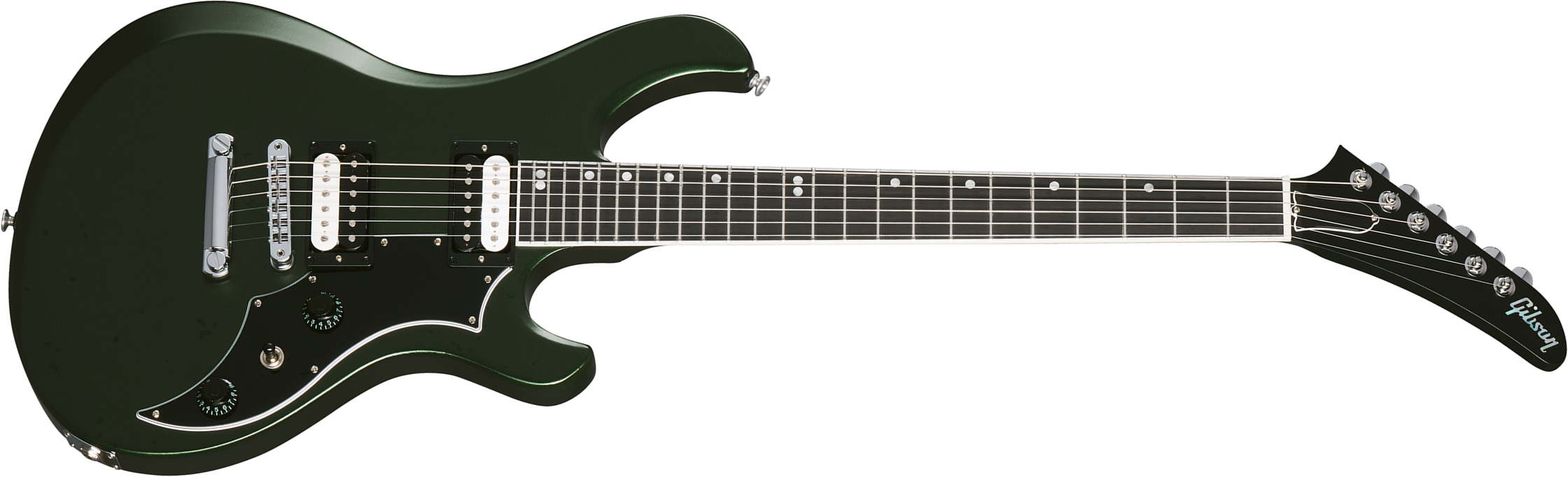 Gibson Victory Usa 2h Ht Eb - Dark Green Satin - Double Cut E-Gitarre - Main picture