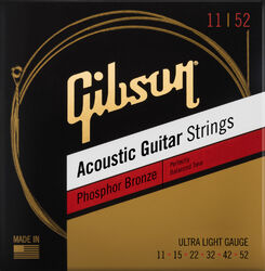Westerngitarre saiten Gibson SAG-PB11 Acoustic Guitar 6-String Set Phosphor Bronze 11-52 - Saitensätze 