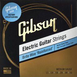 E-gitarren saiten Gibson SEG-BWR11 Electric Guitar 6-String Set Brite Wire Reinforced 11-50 - Saitensätze 