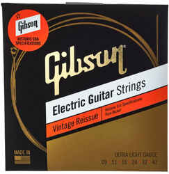 E-gitarren saiten Gibson SEG-HVR9 Electric Guitar 6-String Set Vintage Reissue Pure Nickel 9-42 - Saitensätze 