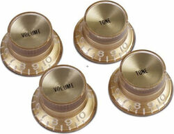 Knöpfe Gibson Top Hat Knobs With Inserts 4-Pack - Gold w/ Gold Inserts