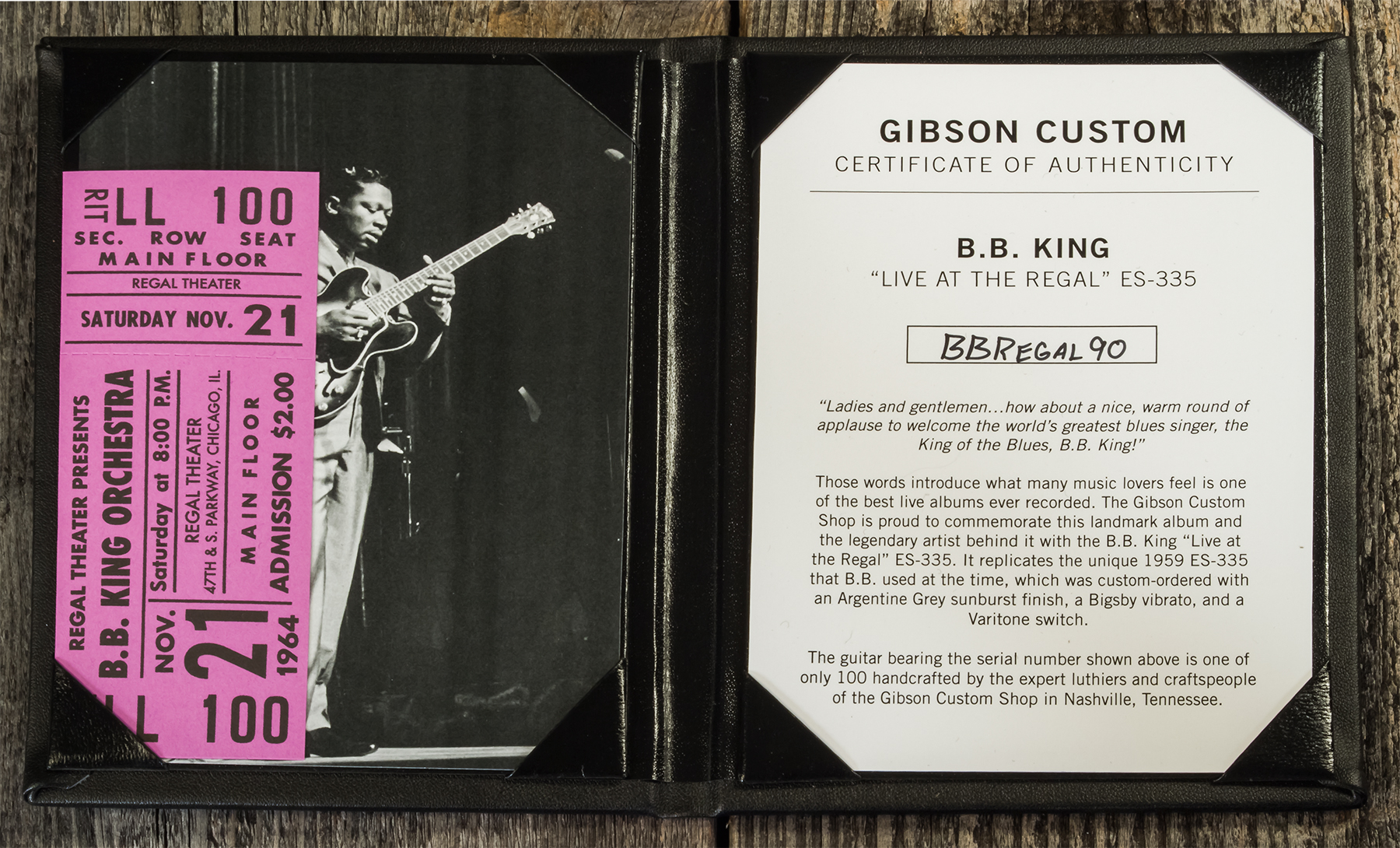 Gibson Custom Shop Bb King Es-335 Live At The Regal 2h Trem Bigsby Rw #bbregal90 - Murphy Lab Aged Argentine Grey - Signature-E-Gitarre - Variation 11