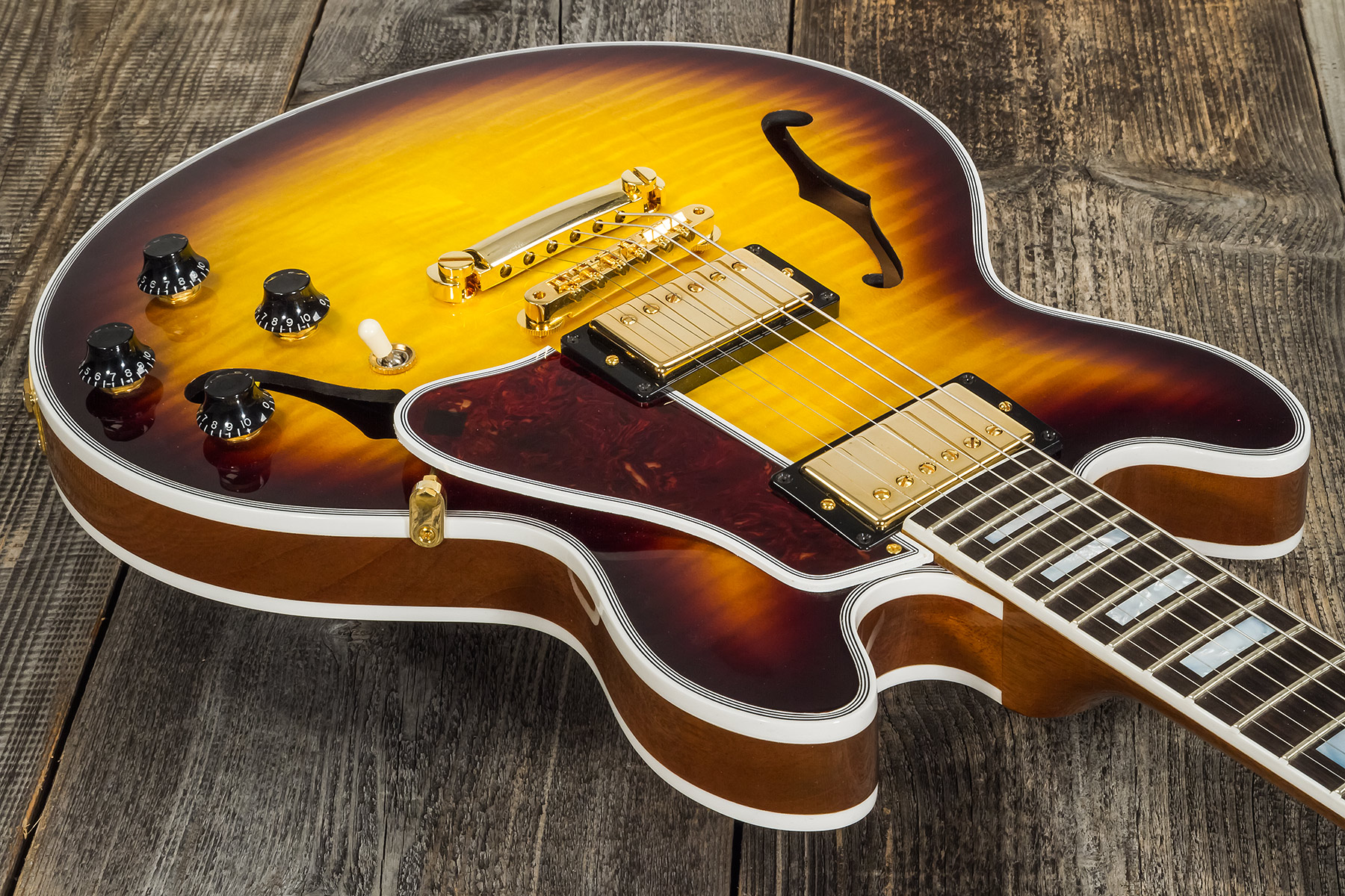 Gibson Custom Shop Cs-356 2h Ht Eb #cs201786 - Vintage Sunburst - Semi-Hollow E-Gitarre - Variation 2