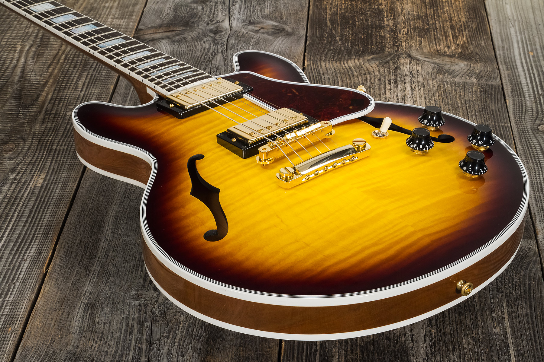 Gibson Custom Shop Cs-356 2h Ht Eb #cs201786 - Vintage Sunburst - Semi-Hollow E-Gitarre - Variation 3