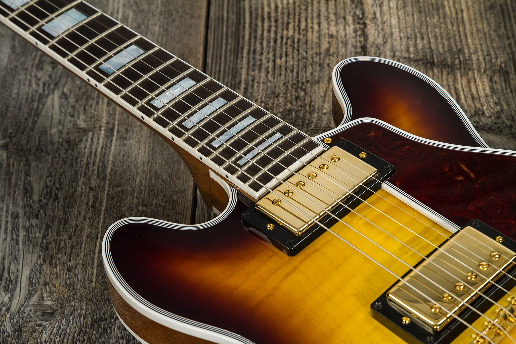 Gibson Custom Shop Cs-356 2h Ht Eb #cs201786 - Vintage Sunburst - Semi-Hollow E-Gitarre - Variation 4