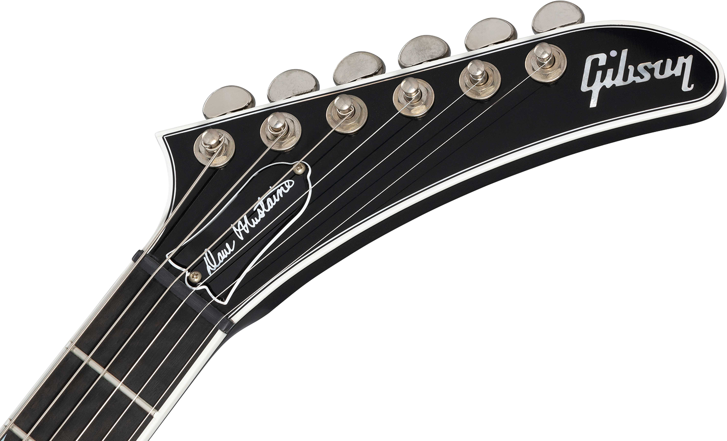 Gibson Custom Shop Dave Mustaine Flying V Exp Ltd Signature 2h Ht Eb - Vos Ebony - E-Gitarre aus Metall - Variation 5