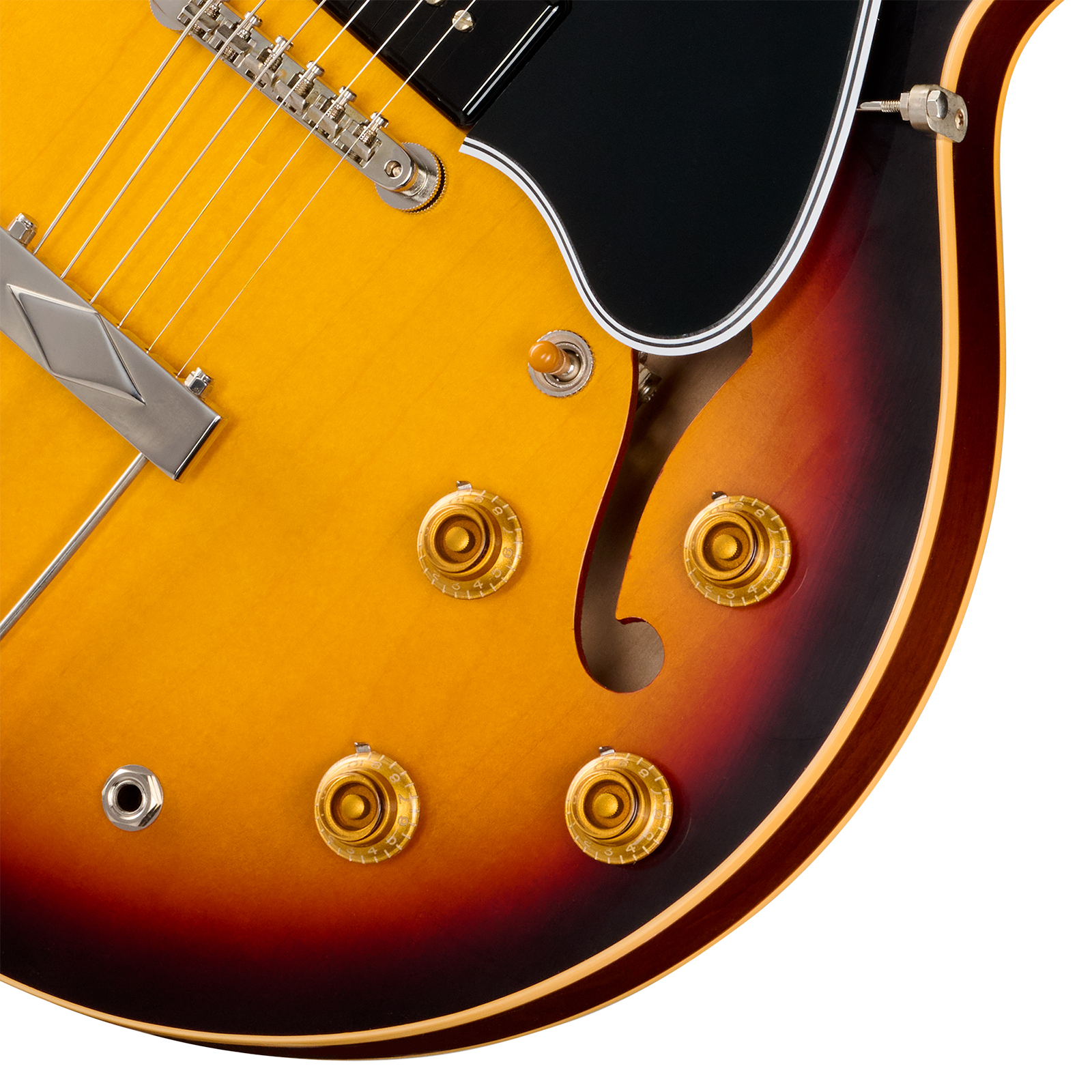 Gibson Custom Shop Es330 1959 Reissue Historic 2s P90 Ht Rw - Vintage Burst (vos Hardware) - Semi-Hollow E-Gitarre - Variation 3