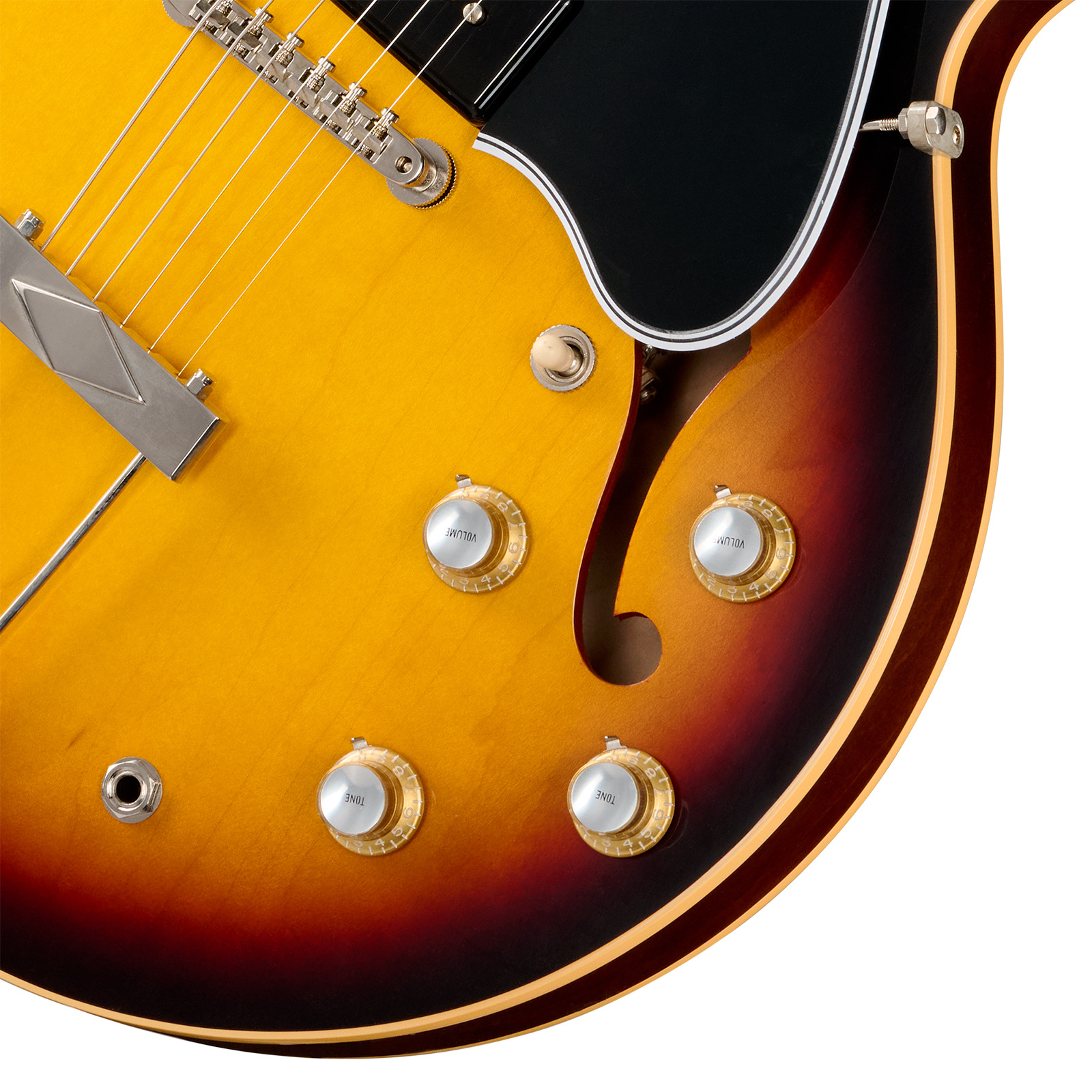 Gibson Custom Shop Es330 1962 Reissue Historic 2s P90 Ht Rw - Vintage Burst - Semi-Hollow E-Gitarre - Variation 3