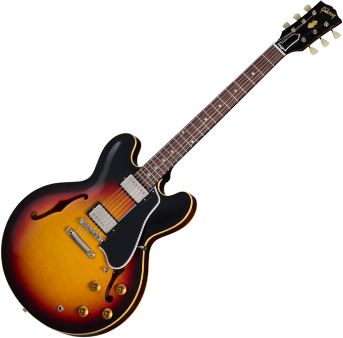 Gibson Custom Shop Es335 1958 Reissue Ltd 2h Ht Rw - Murphy Lab Light Aged Tri-burst - Semi-Hollow E-Gitarre - Variation 1