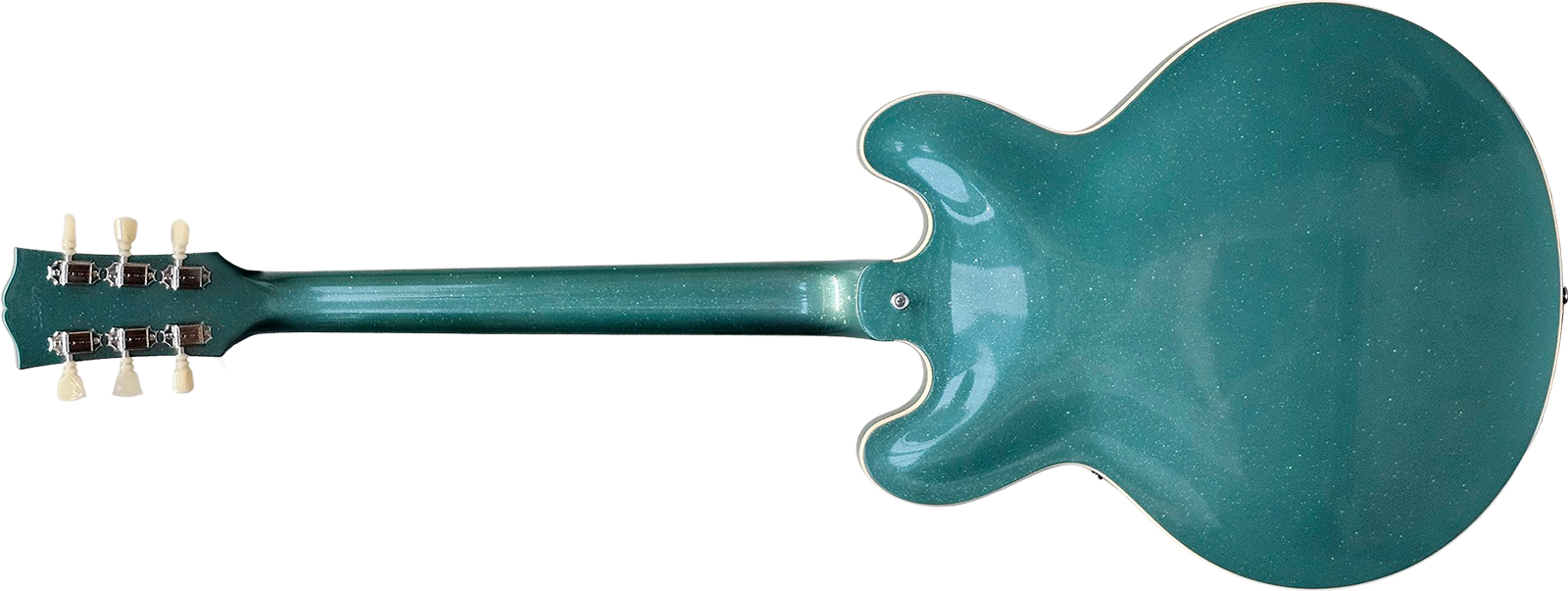 Gibson Custom Shop Es335 1961 Reissue 2h Ht Rw - Murphy Lab Inverness Green Sparkle - Semi-Hollow E-Gitarre - Variation 1