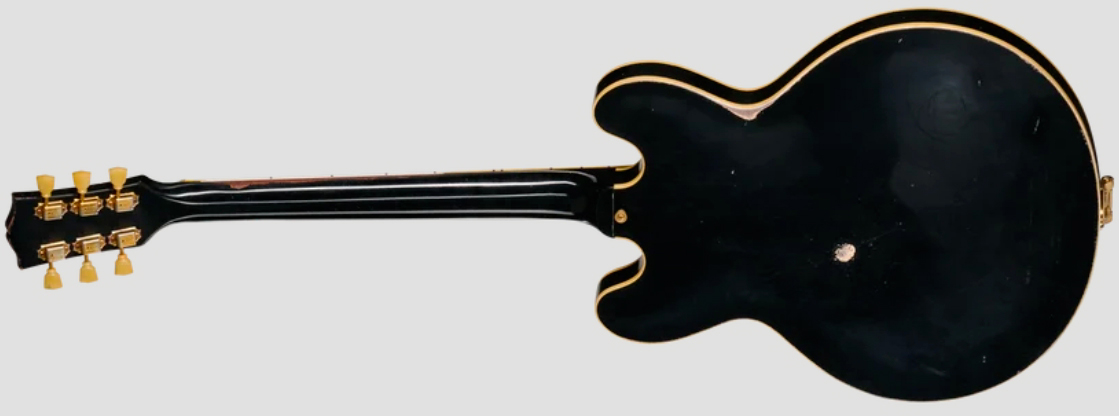 Gibson Custom Shop Es345 Reissue 1959 Bigsby 2h Trem Eb - Murphy Lab Heavy Aged Ebony - Semi-Hollow E-Gitarre - Variation 1