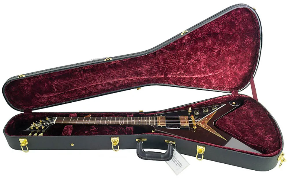 Gibson Custom Shop Flying V 1958 Mahogany Reissue 2h Ht Rw - Vos Oxblood - Retro-Rock-E-Gitarre - Variation 4