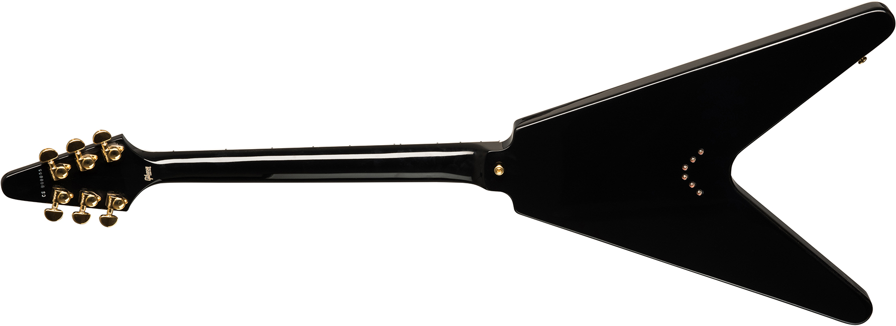 Gibson Custom Shop Flying V Custom 2019 2h Ht Eb - Ebony - E-Gitarre aus Metall - Variation 1