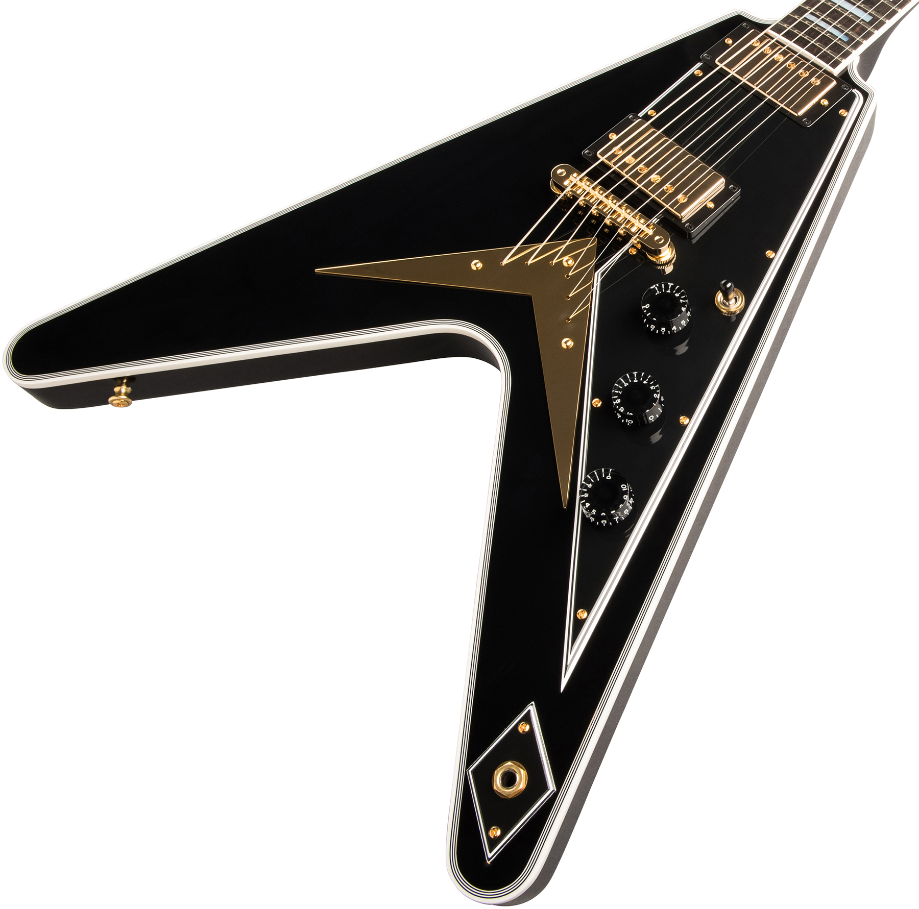 Gibson Custom Shop Flying V Custom 2019 2h Ht Eb - Ebony - E-Gitarre aus Metall - Variation 3