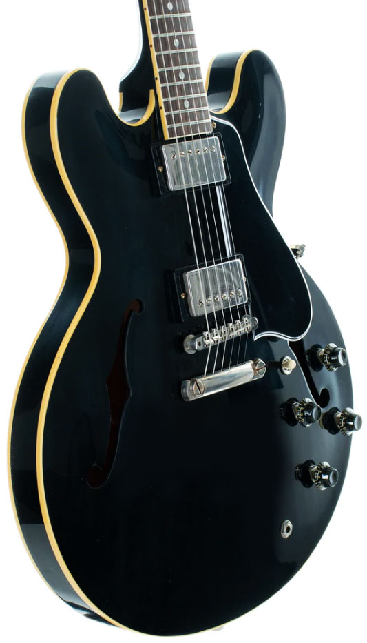 Gibson Custom Shop Historic Es-335 1959 Reissue 2h Ht Rw - Vos Ebony - Semi-Hollow E-Gitarre - Variation 2