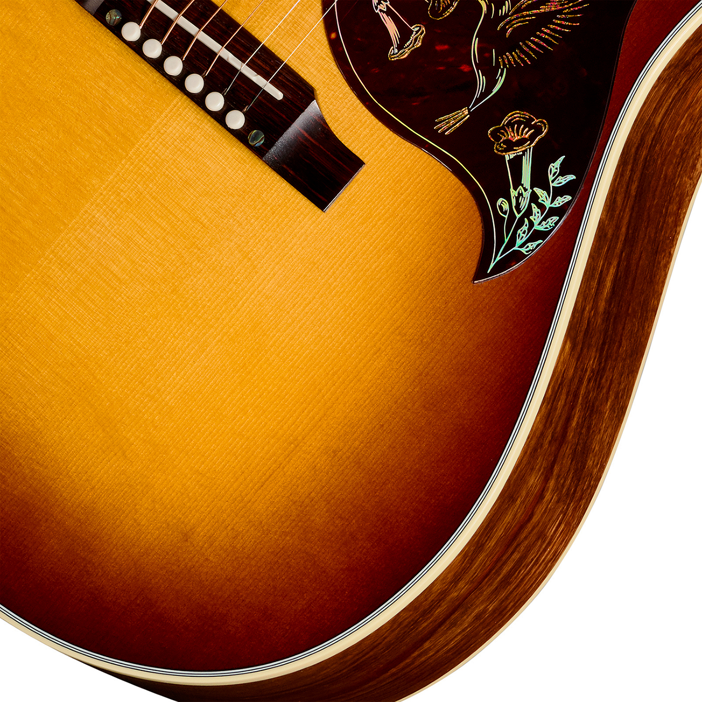 Gibson Custom Shop Hummingbird Elegant Koa Artisan Dreadnought Epicea Koa Rw - Honey Burst - Folk-Gitarre - Variation 2