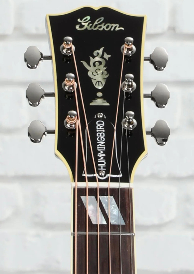 Gibson Custom Shop Hummingbird Torch Dreadnought Epicea Acajou Rw - Ebony - Folk-Gitarre - Variation 3