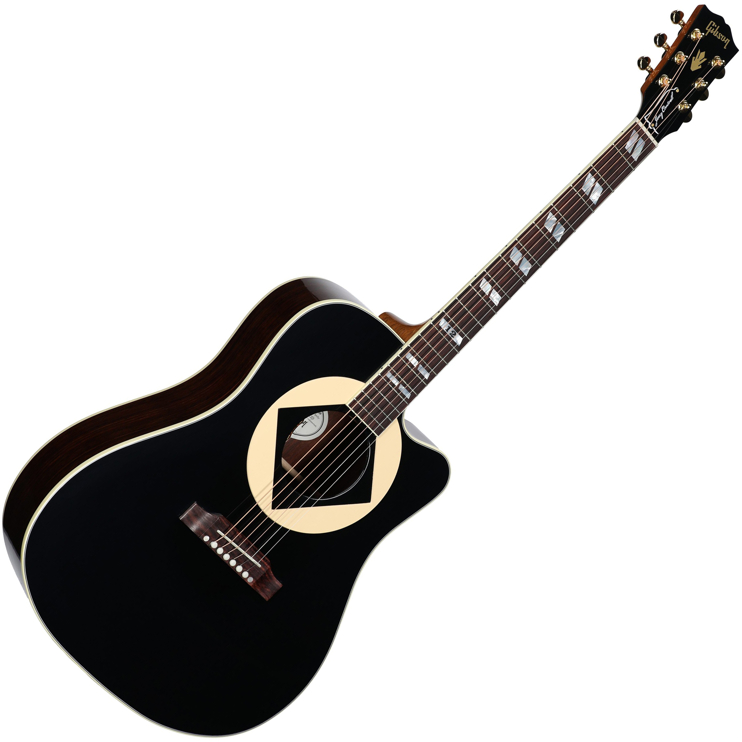 Gibson Jerry Cantrell Songwriter Atone Signature Dreadnought Cw Epicea Palissandre Rw - Ebony - Westerngitarre & electro - Variation 1