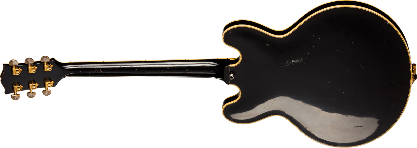 Gibson Custom Shop Keith Richards Es355 1960 Bigsby Collectors Ed. Signed Signature 2h Trem Eb #krsl131 - Murphy Lab Aged Ebony - Semi-Hollow E-Gitarr