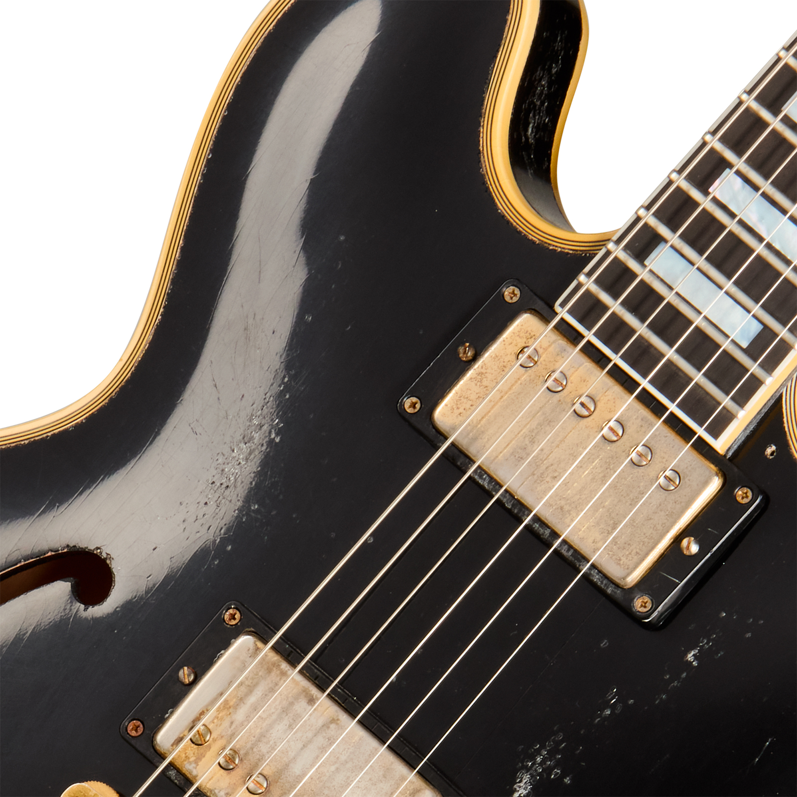 Gibson Custom Shop Keith Richards Es355 1960 Bigsby Collectors Ed. Signed Signature 2h Trem Eb #krsl131 - Murphy Lab Aged Ebony - Semi-Hollow E-Gitarr