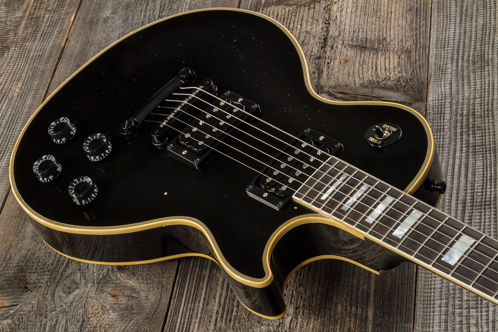 Gibson Custom Shop Kirk Hammett Les Paul Custom 1989 2h Ht Eb #kh009 - Murphy Lab Aged Ebony - Signature-E-Gitarre - Variation 5