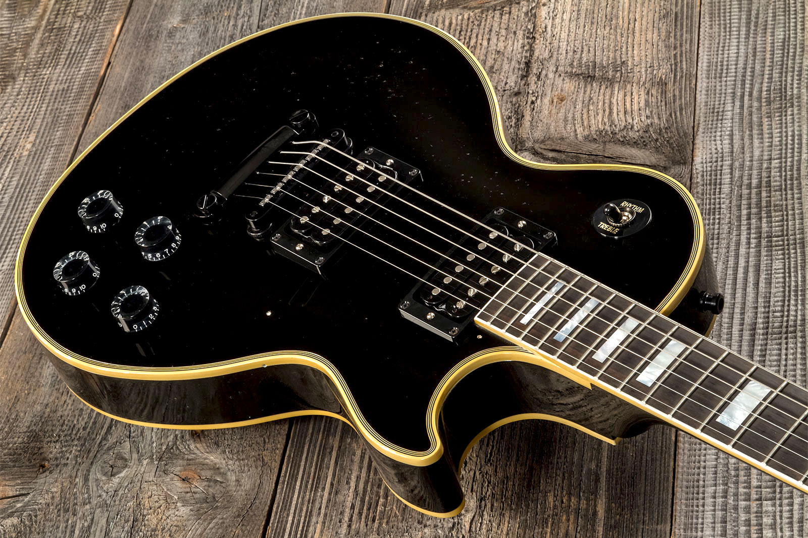 Gibson Custom Shop Kirk Hammett Les Paul Custom 1989 2h Ht Eb #kh28 - Murphy Lab Aged Ebony - Signature-E-Gitarre - Variation 2
