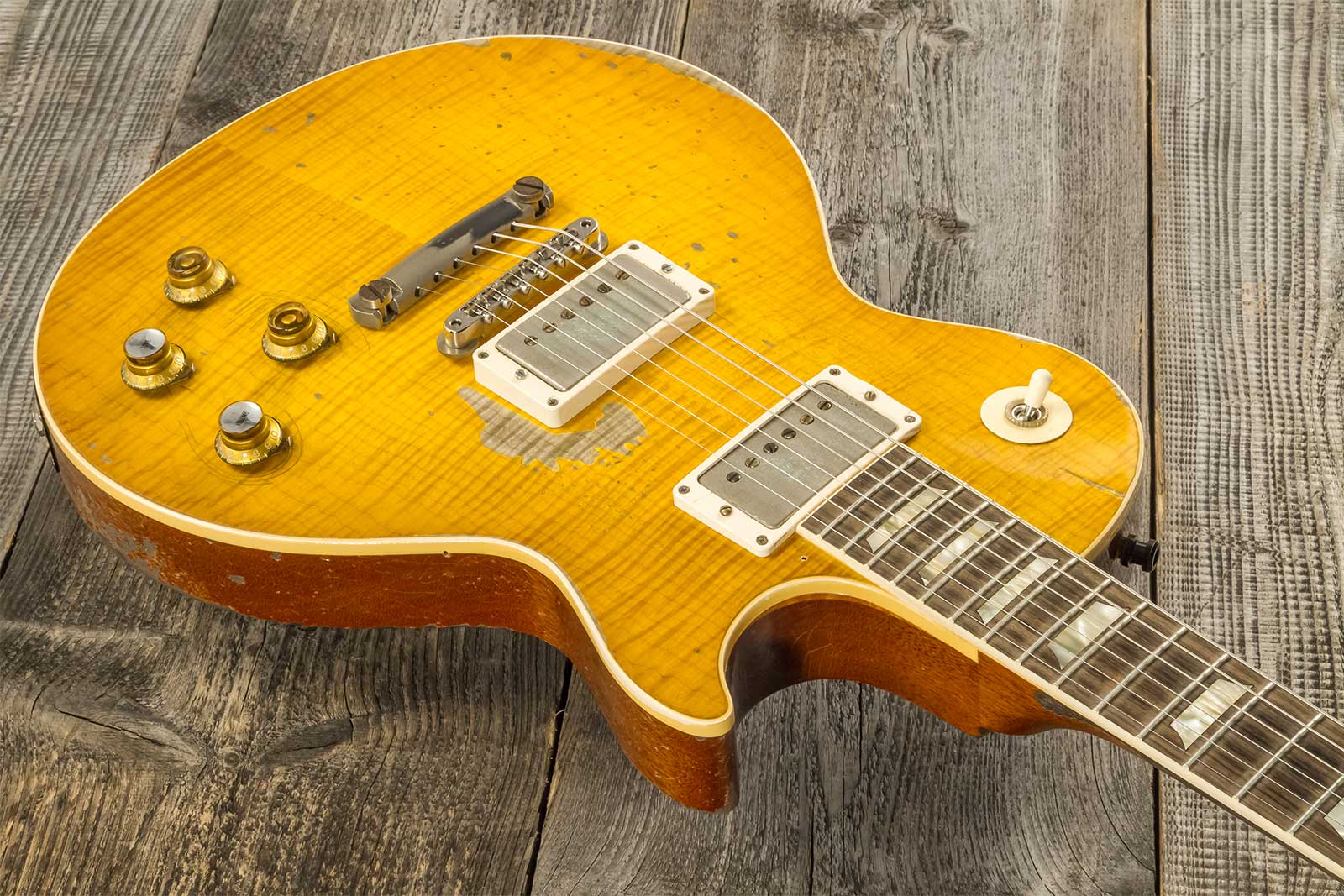 Gibson Custom Shop Kirk Hammett Les Paul Standard Greeny 2h Ht Rw #932582 - Murphy Lab Aged Greeny Burst - Single-Cut-E-Gitarre - Variation 8