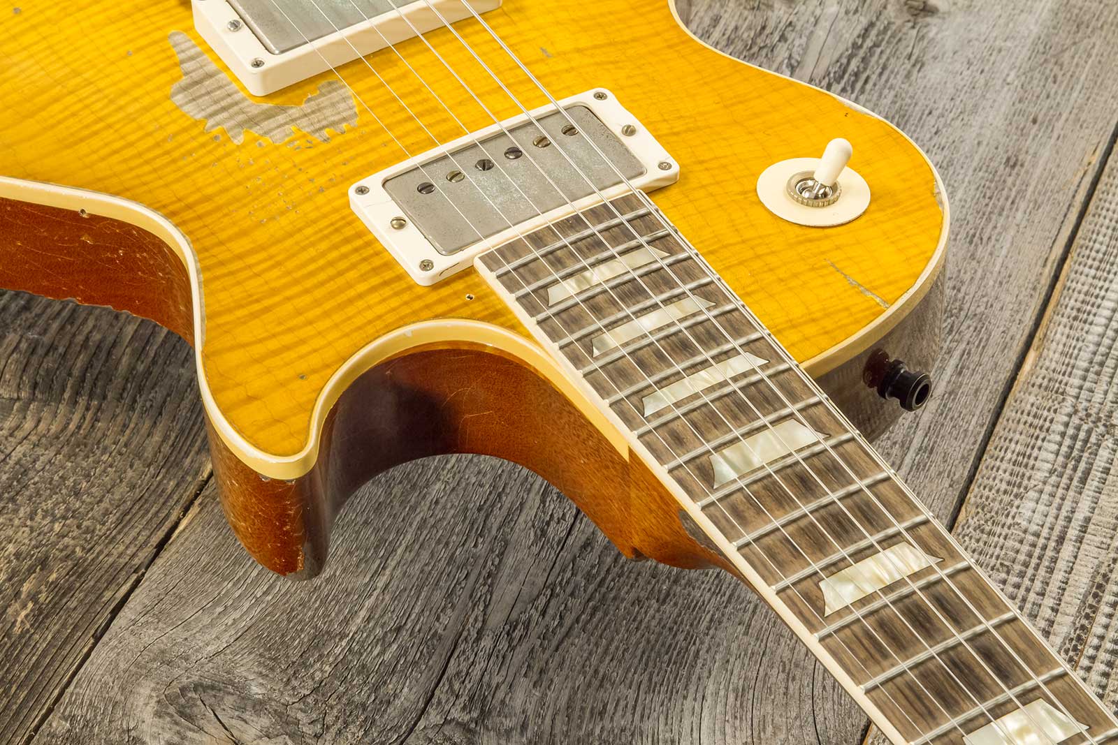 Gibson Custom Shop Kirk Hammett Les Paul Standard Greeny 2h Ht Rw #932582 - Murphy Lab Aged Greeny Burst - Single-Cut-E-Gitarre - Variation 10