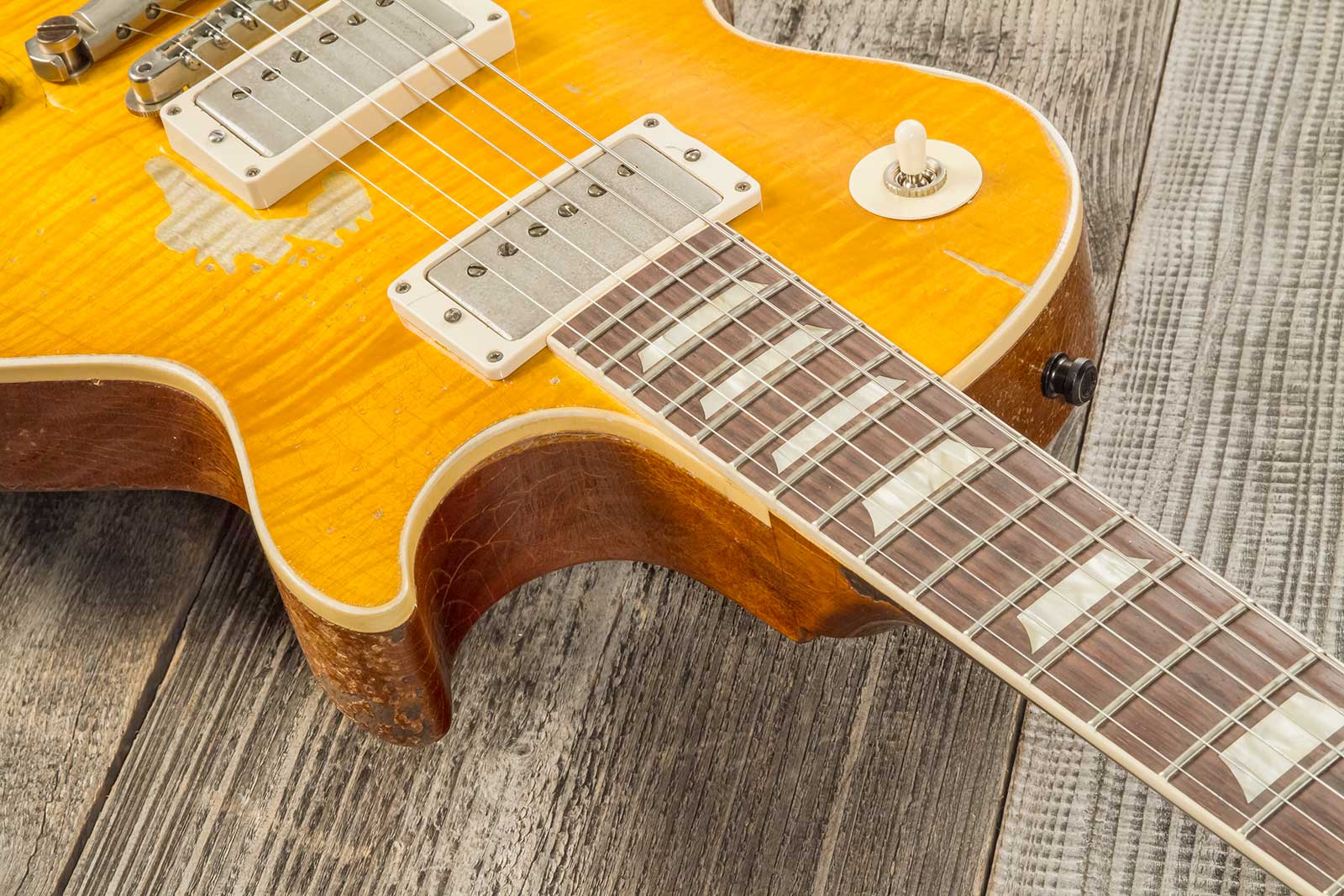 Gibson Custom Shop Kirk Hammett Les Paul Standard Greeny 2h Ht Rw #933631 - Murphy Lab Aged Greeny Burst - Single-Cut-E-Gitarre - Variation 4