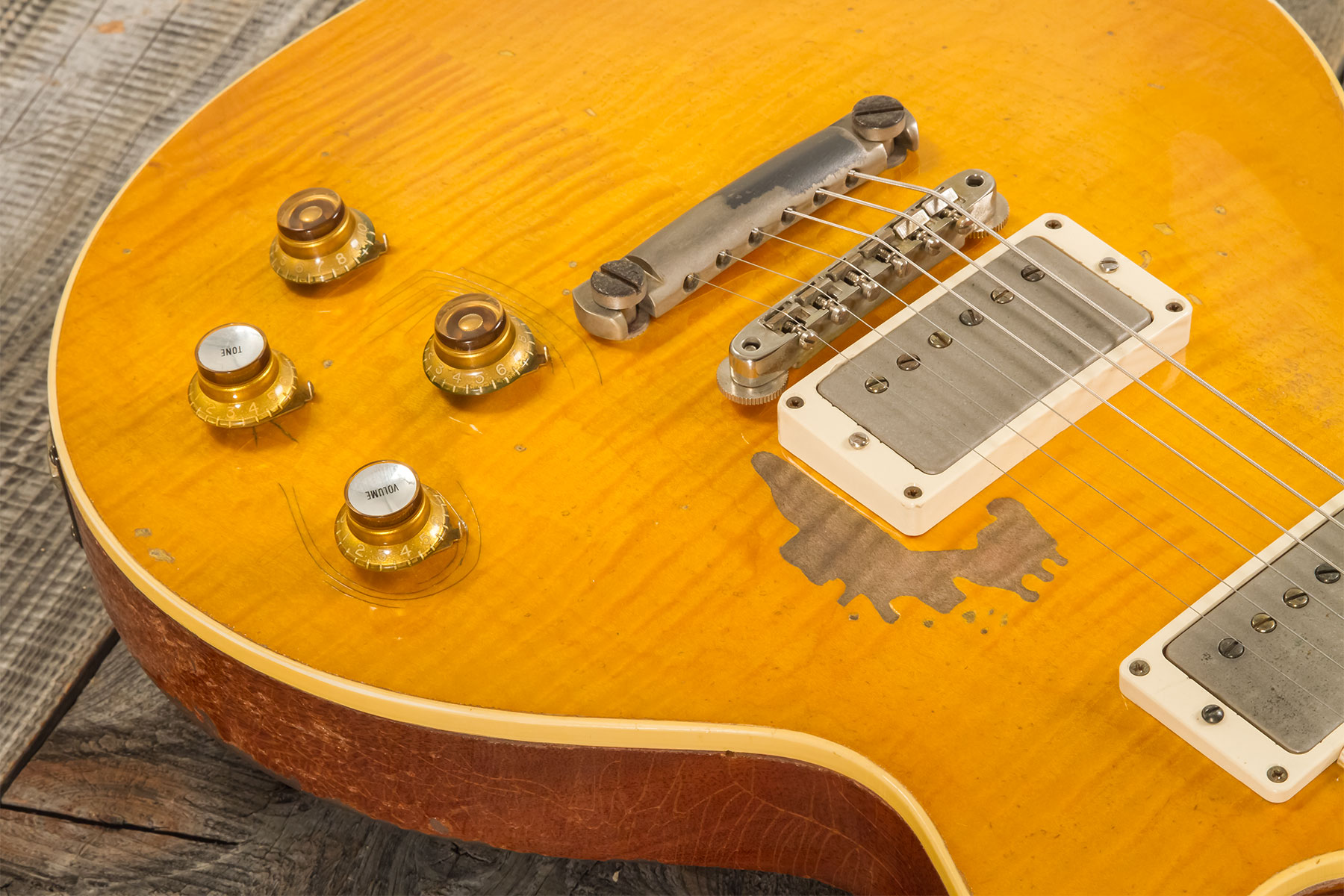 Gibson Custom Shop Kirk Hammett Les Paul Standard Greeny 2h Ht Rw #941251 - Murphy Lab Aged Greeny Burst - Single-Cut-E-Gitarre - Variation 3