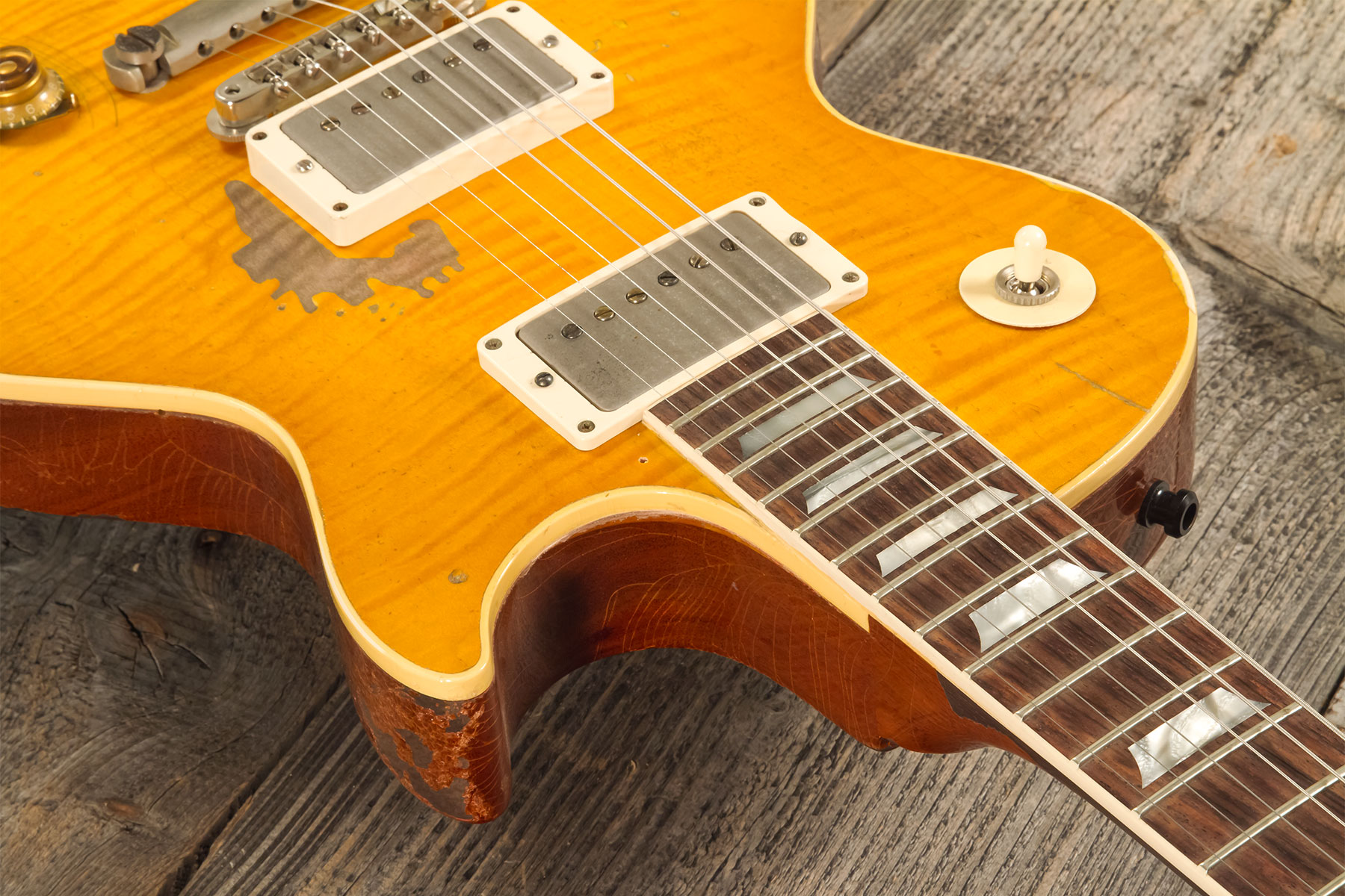 Gibson Custom Shop Kirk Hammett Les Paul Standard Greeny 2h Ht Rw #941251 - Murphy Lab Aged Greeny Burst - Single-Cut-E-Gitarre - Variation 4