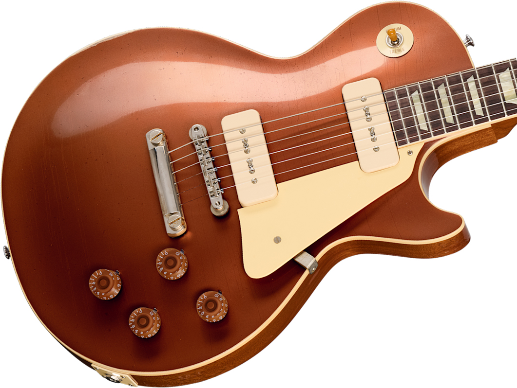 Gibson Custom Shop Les Paul 1955 Namm Show Commemorative 2s P90 Rw - Murphy Lab Light Aged Copper Iridescent - Single-Cut-E-Gitarre - Variation 3