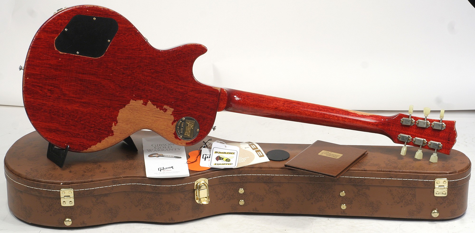 Gibson Custom Shop Les Paul 1960 Reissue 2h Ht Rw - Heavy Aged Bourbon Burst - Single-Cut-E-Gitarre - Variation 2