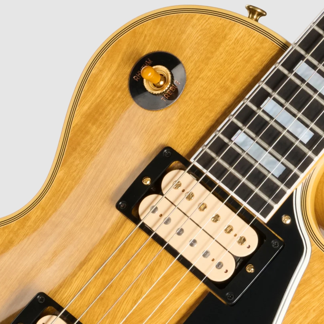 Gibson Custom Shop Les Paul Custom 1957 Korina Le Ltd 2h Ht Eb - Vos Antique Natural - Single-Cut-E-Gitarre - Variation 4
