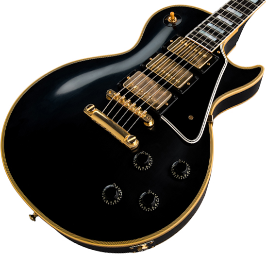 Gibson Custom Shop Les Paul Custom 1957 Reissue 3-pickup 2019 3h Ht Eb - Vos Ebony - Single-Cut-E-Gitarre - Variation 2