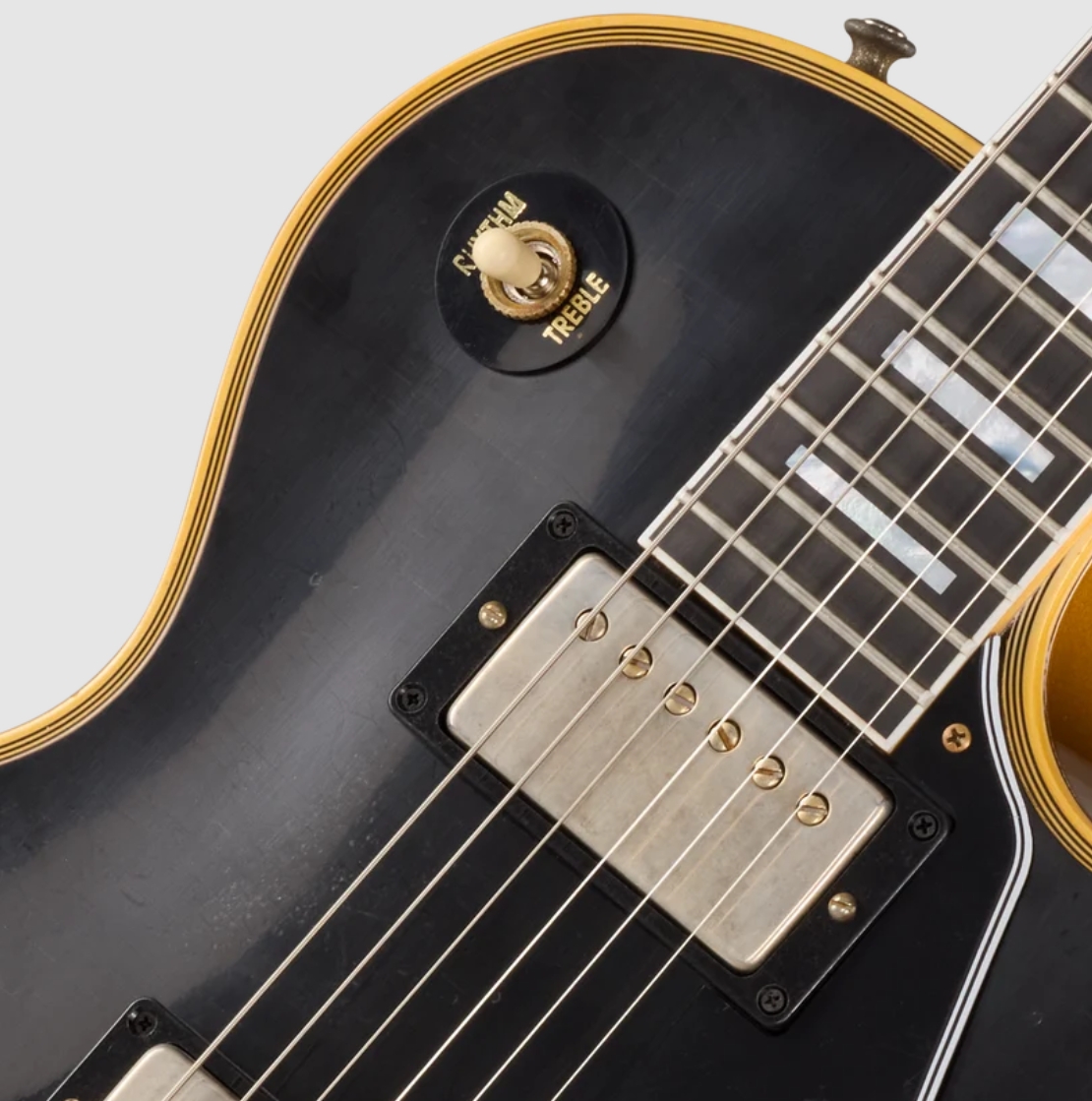 Gibson Custom Shop Les Paul Custom 1968 Le Ltd 2h Ht Eb - Vos Ebony Top / Antique Gold Back - Single-Cut-E-Gitarre - Variation 2