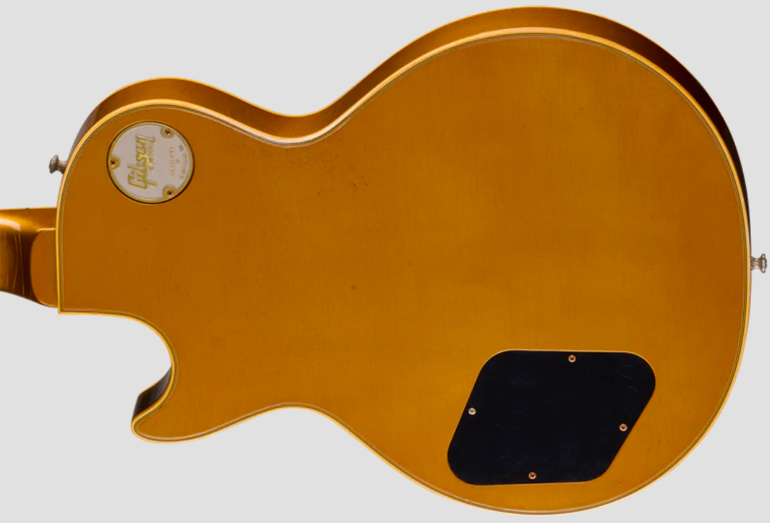 Gibson Custom Shop Les Paul Custom 1968 Le Ltd 2h Ht Eb - Vos Ebony Top / Antique Gold Back - Single-Cut-E-Gitarre - Variation 4