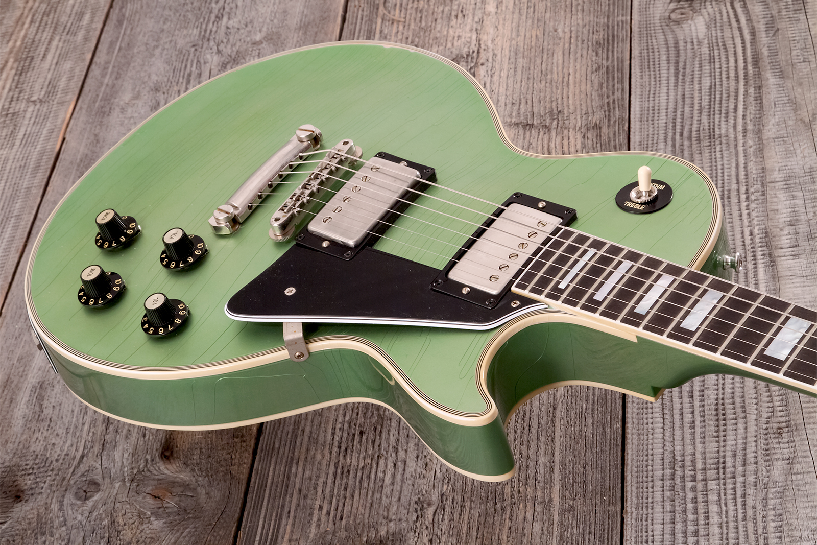 Gibson Custom Shop Les Paul Custom 1968 Reissue 2h Ht Eb - Murphy Lab Light Aging Jade Green - Single-Cut-E-Gitarre - Variation 15