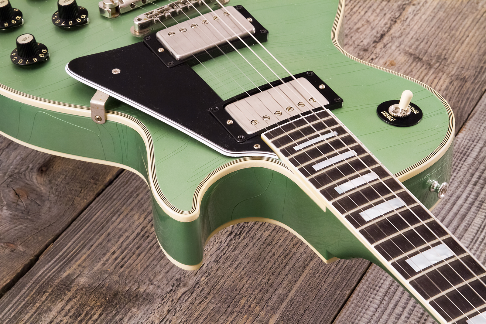 Gibson Custom Shop Les Paul Custom 1968 Reissue 2h Ht Eb - Murphy Lab Light Aging Jade Green - Single-Cut-E-Gitarre - Variation 18