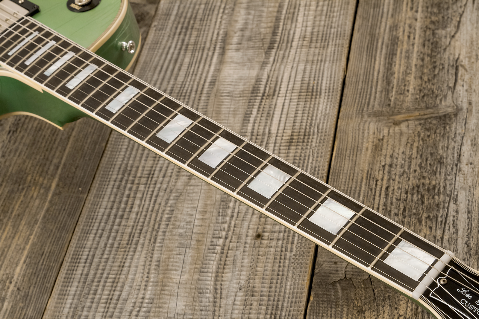 Gibson Custom Shop Les Paul Custom 1968 Reissue 2h Ht Eb - Murphy Lab Light Aging Jade Green - Single-Cut-E-Gitarre - Variation 19